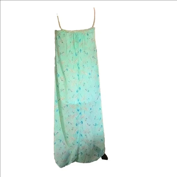 Analogy Seafoam Green Hi-Lo hem Dress Spaghetti Straps Short Under-Lining Size M - Picture 4 of 10